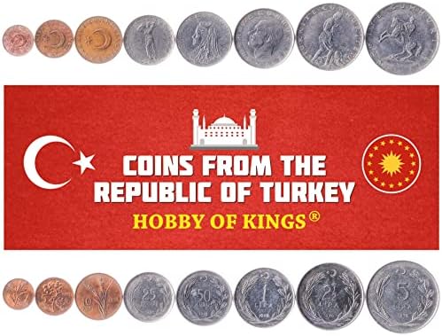 6 מטבעות מטורקיה | אוסף סט מטבעות טורקי 1000 5000 10000 25000 50000 100000 לירה | הופץ 1995-2000 |